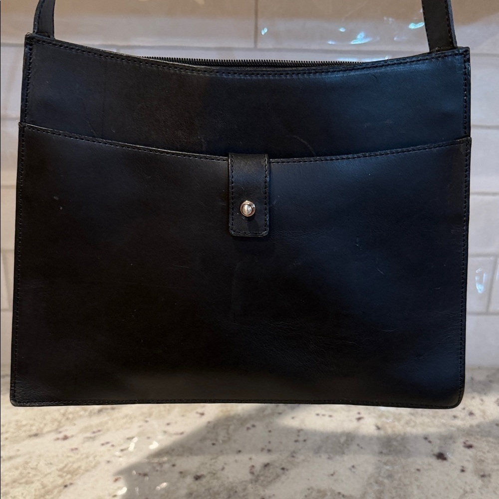 Ann Taylor Black Leather Handbag - Picture 2 of 9